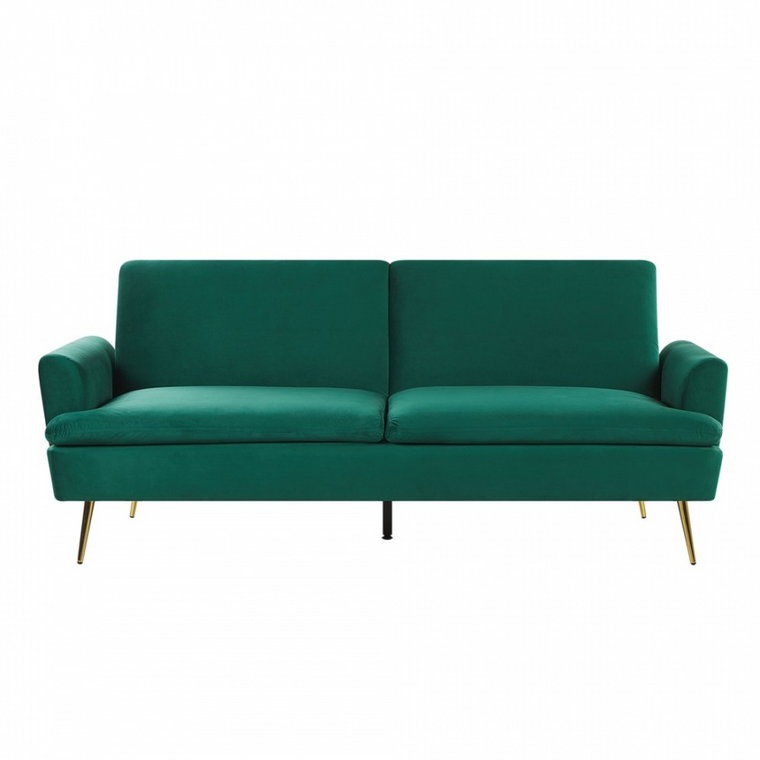 Sofa rozkładana welurowa zielona VETTRE kod: B231335