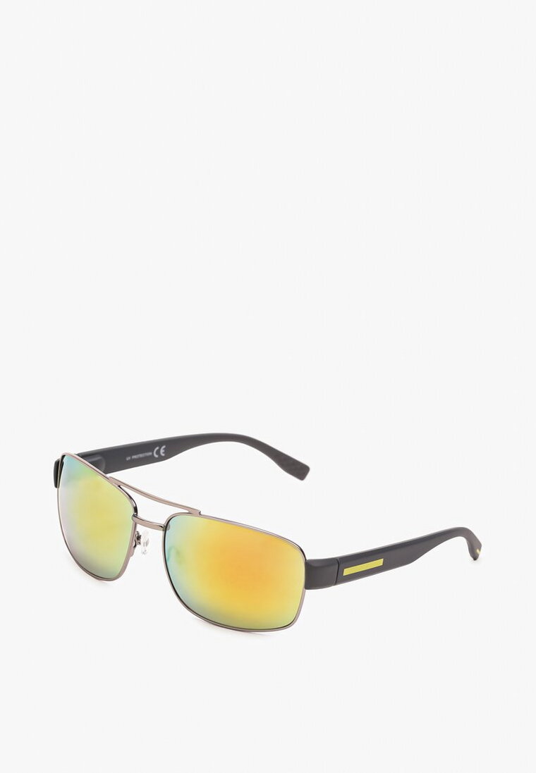 Żółte Okulary Przeciwsłoneczne Pilotki z Opalizującymi Szkłami Tinarenes