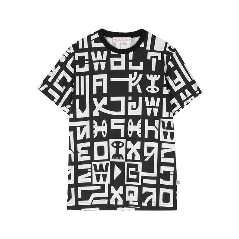 Koszulka Oversize Alien Alphabet Czarno-Biała Walter Van Beirendonck
