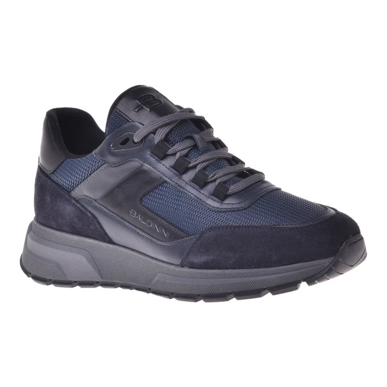 Blue trainers in leather and fabric Baldinini