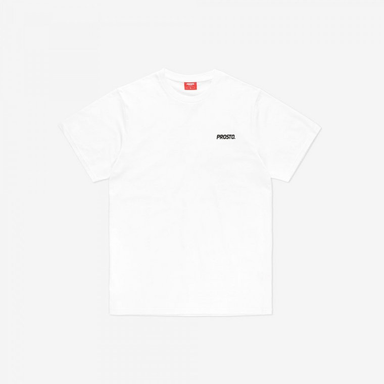 Męski t-shirt z nadrukiem Prosto Classh - biały