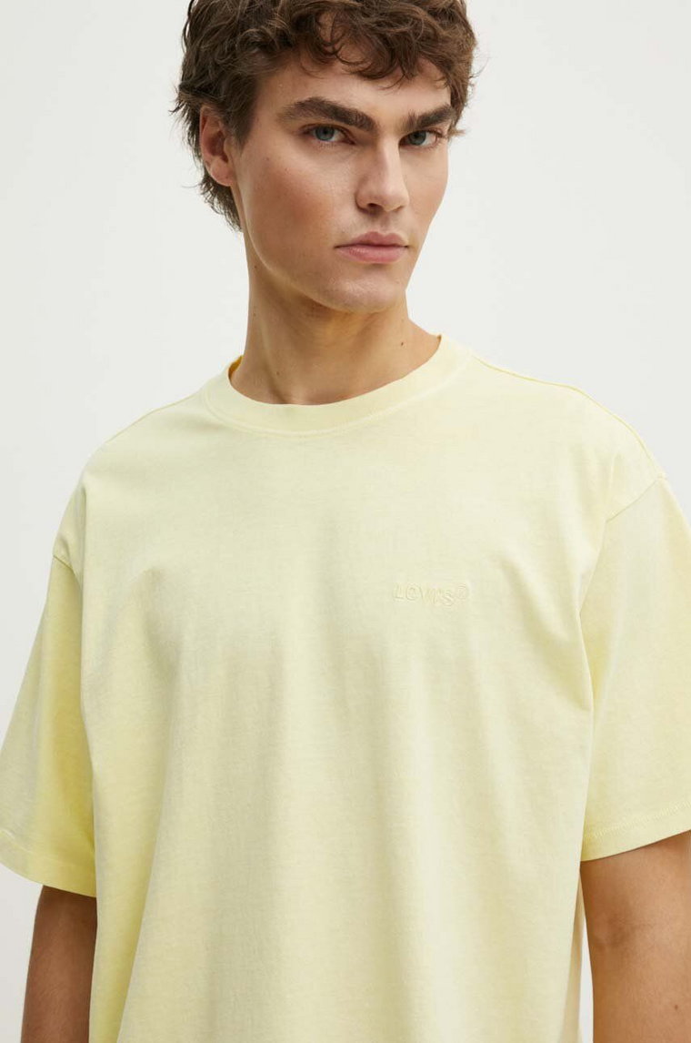 Levi's t-shirt bawełniany męski kolor żółty wzorzysty