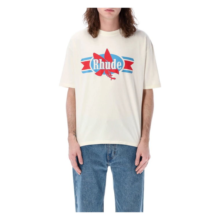 Vintage Biały Chevron Eagle T-Shirt Rhude