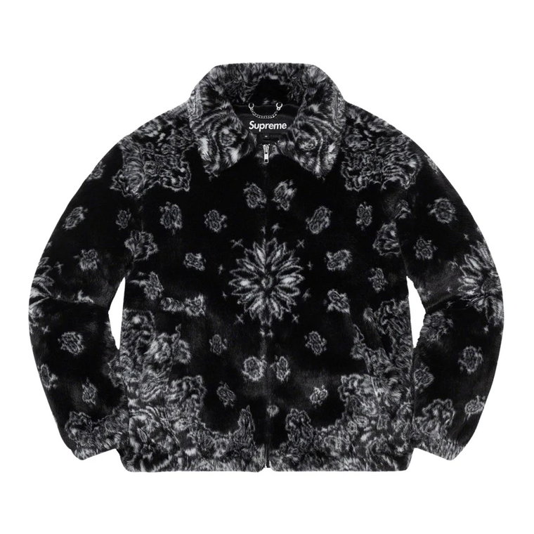 Kurtka Bomber Bandana Faux Fur Czarna Supreme