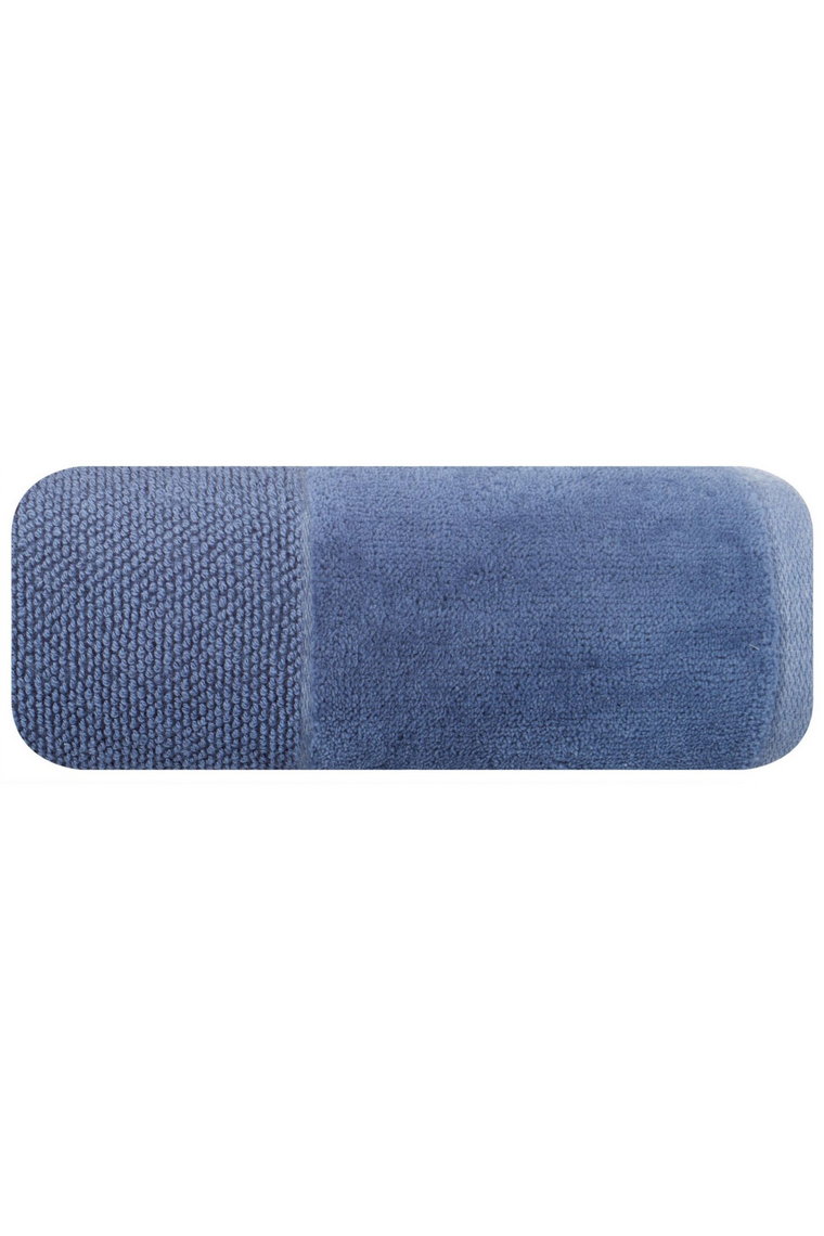 Niebieski ręcznik 70x140 cm z ozdobnym pasem