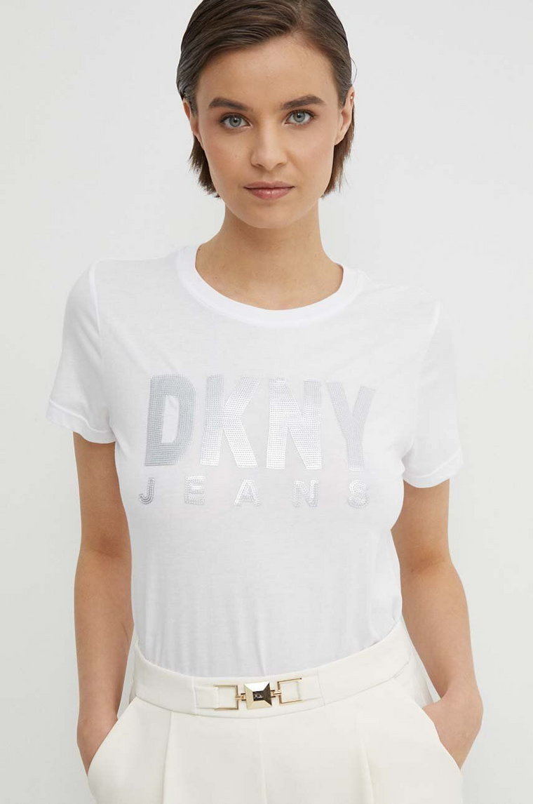 Dkny t-shirt damski kolor biały DJ4T1050