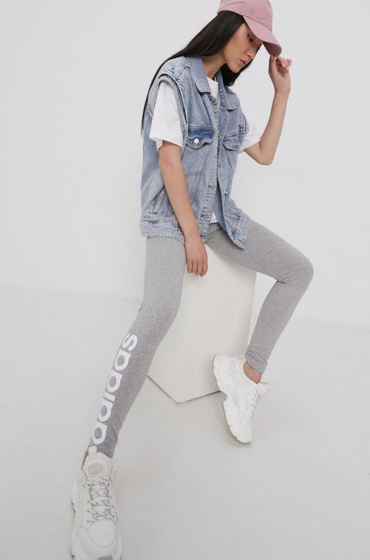 adidas legginsy Essentials damskie kolor szary melanżowe GL0638