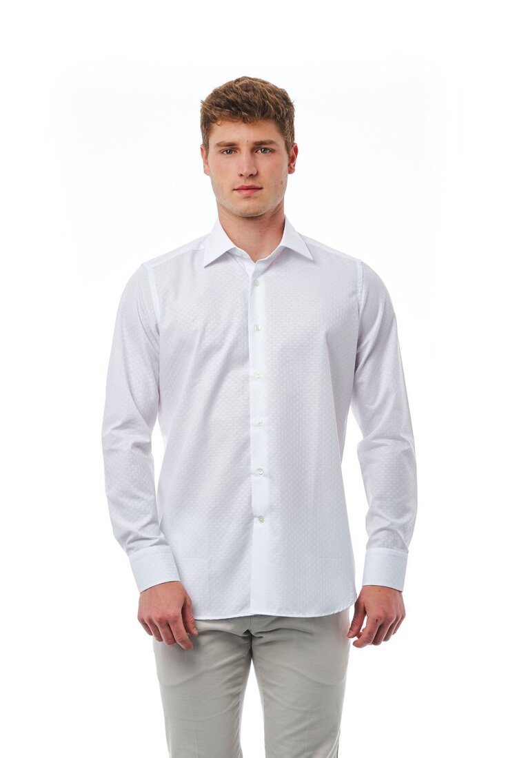 Koszula marki Bagutta model 050_AL 57169 kolor Biały. Odzież męska. Sezon: