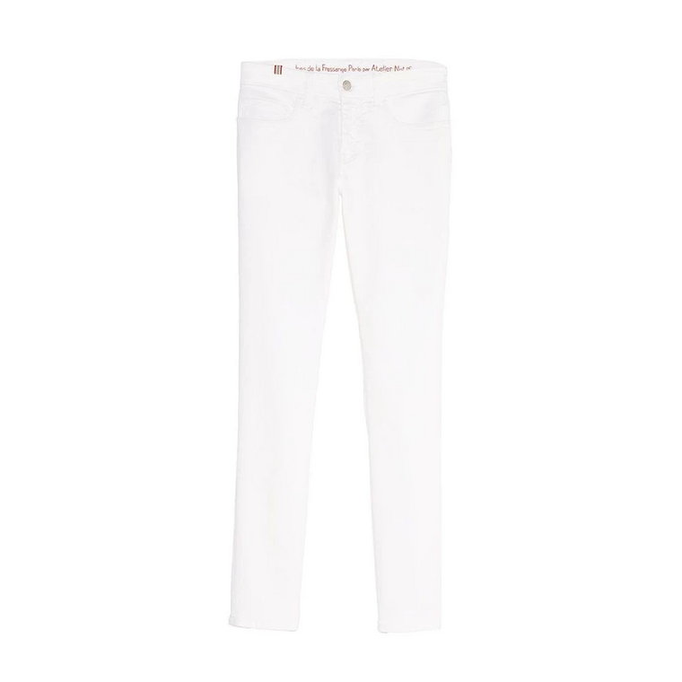 Bambusowe wąskie białe jeansy z bawełny x Notify Ines De La Fressange Paris