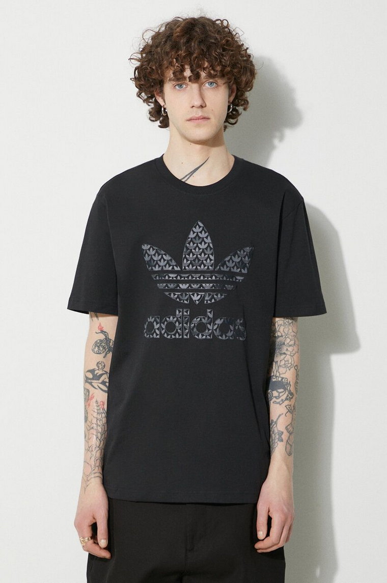 adidas Originals t-shirt bawełniany męski kolor czarny z nadrukiem IS0176