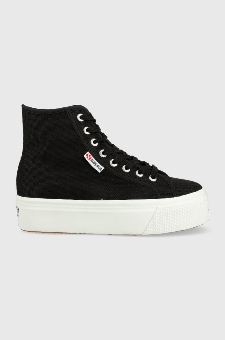 Superga trampki damskie kolor czarny