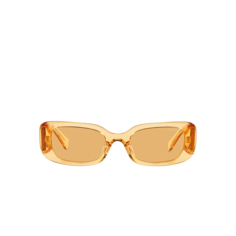 Prostokątne Pomarańczowe Okulary z Acetatową Oprawką Miu Miu