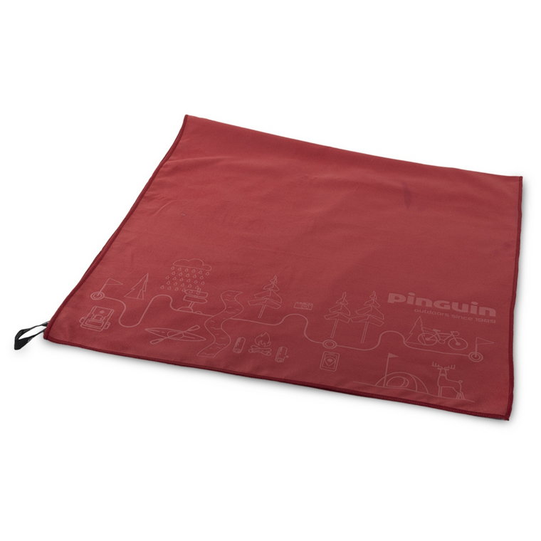 Ręcznik szybkoschnący Pinguin Micro Towel L Mapa 60x120 red - ONE SIZE