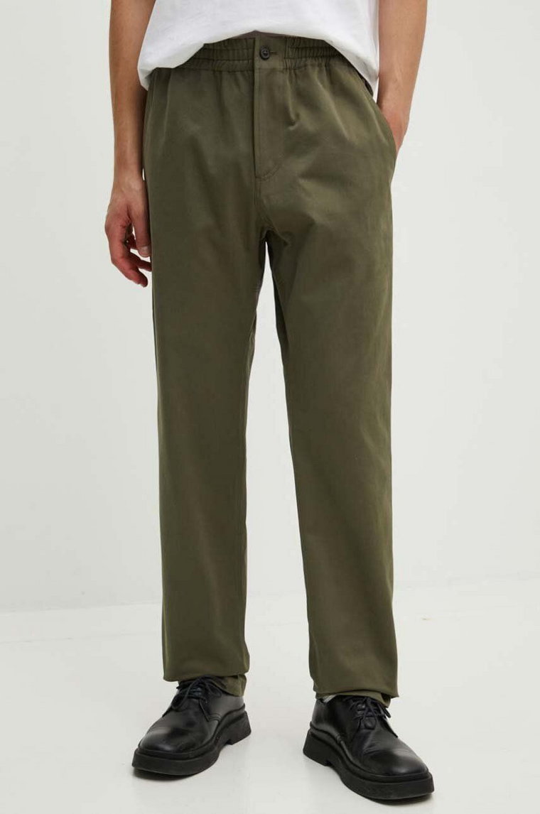 A.P.C. spodnie bawełniane pantalon chuck kolor zielony proste COGEW.H08408