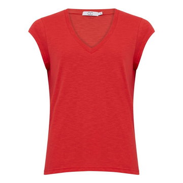 Coster Copenhagen, CC Heart Basic V-neck T-Shirt Czerwony, female,