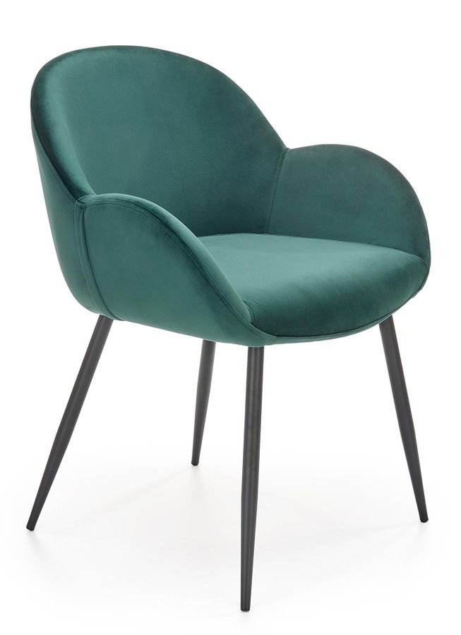 Zielone nowoczesne krzesło welurowe - Eprox