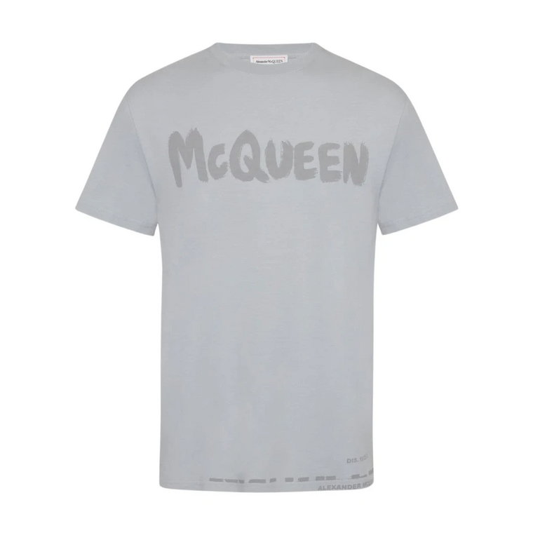 Logo-Print Szara Koszulka i Polo Alexander McQueen