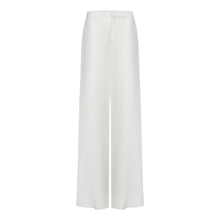 Białe Jedwabne Spodnie o Szerokich Nogawkach Ralph Lauren