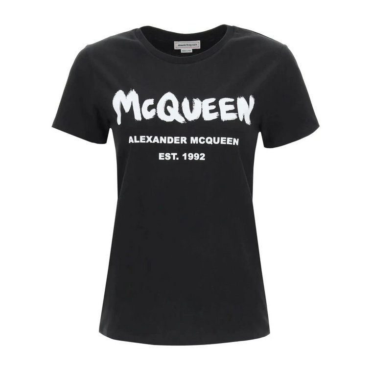 Bawełniany T-shirt z logo Alexander McQueen