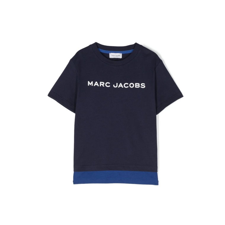 Koszulka Chłopięca z Kontrastującymi Panelami z Bawełnianej Dżerseju Marc Jacobs