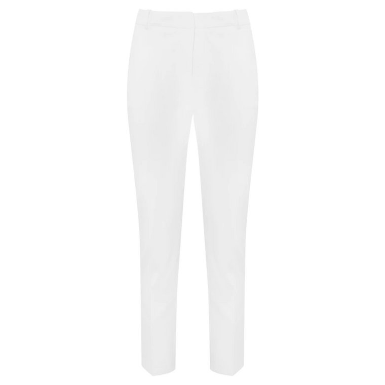Białe Spodnie z Lnu Stretch Pinko