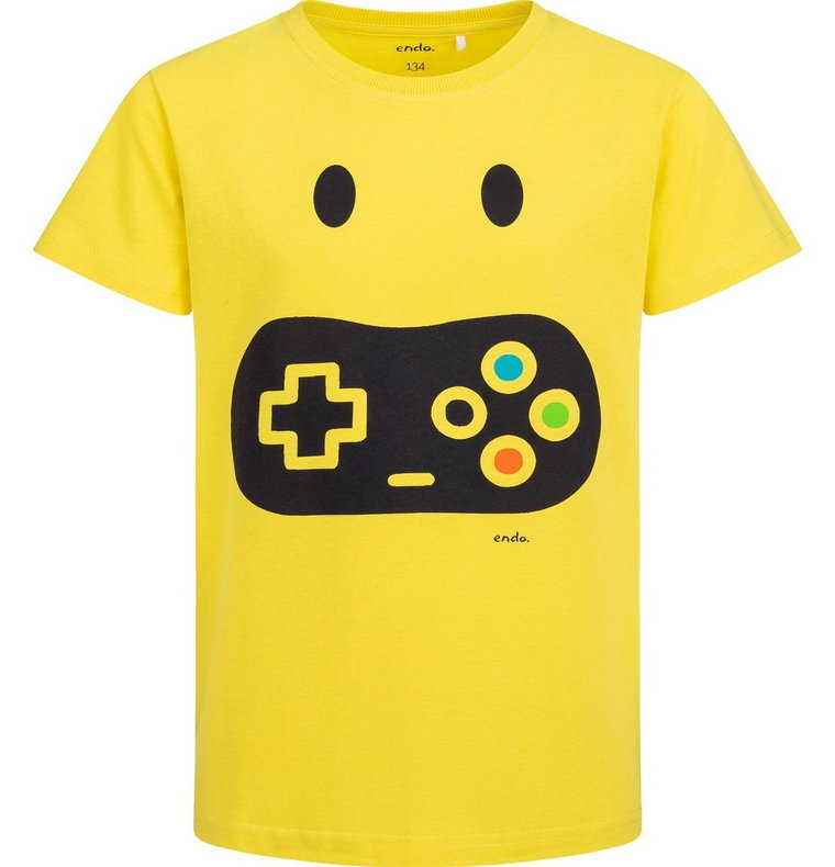 T-shirt Koszulka dziecięca chłopięca Bawełna żółty 158 GamePad  Endo