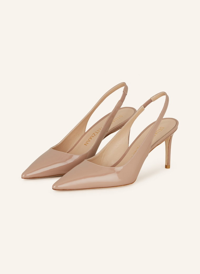 Stuart Weitzman Czółenka Z Odkrytą Piętą Stuart 75 beige