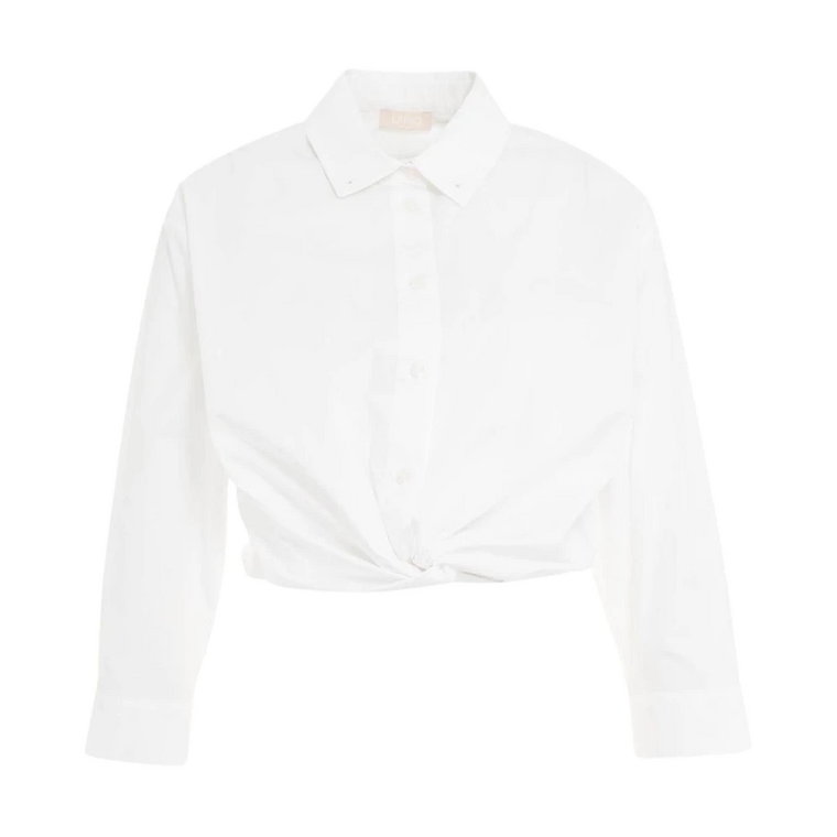Biała Koszula z Wiązaniem dla Modnych Kobiet Liu Jo