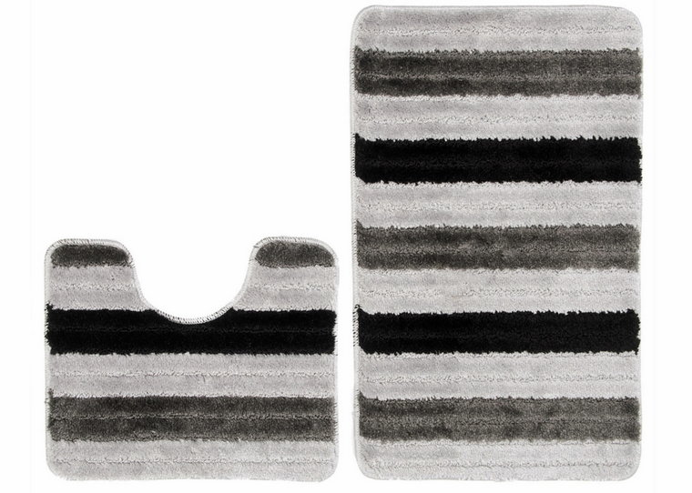 Szary komplet dywaników łazienkowych - Iles 4X