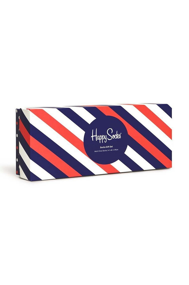 Happy Socks skarpetki 4-Pack męskie kolor granatowy