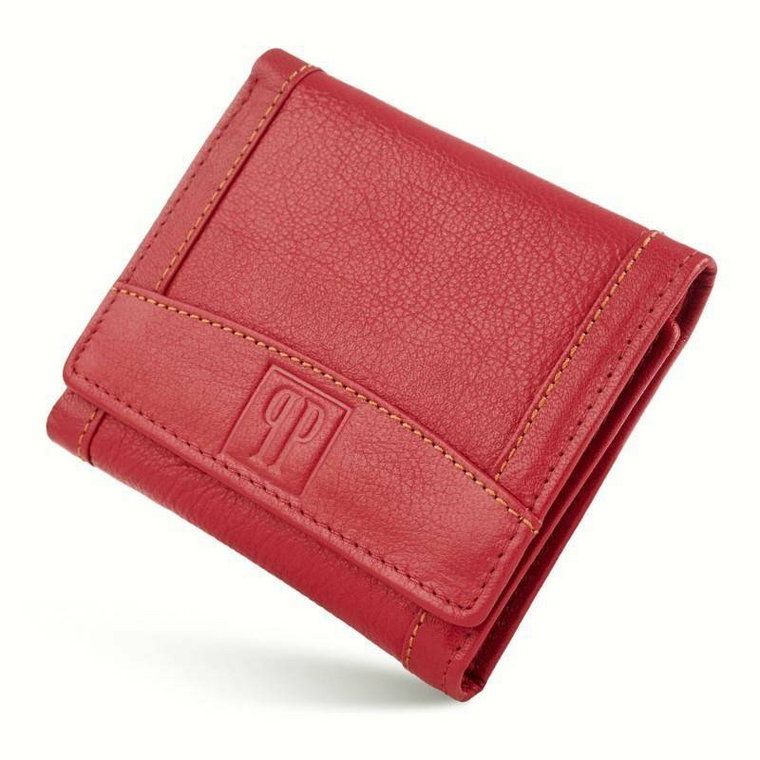 Skórzany damski portfel VINTAGE ochrona RFID czerwony