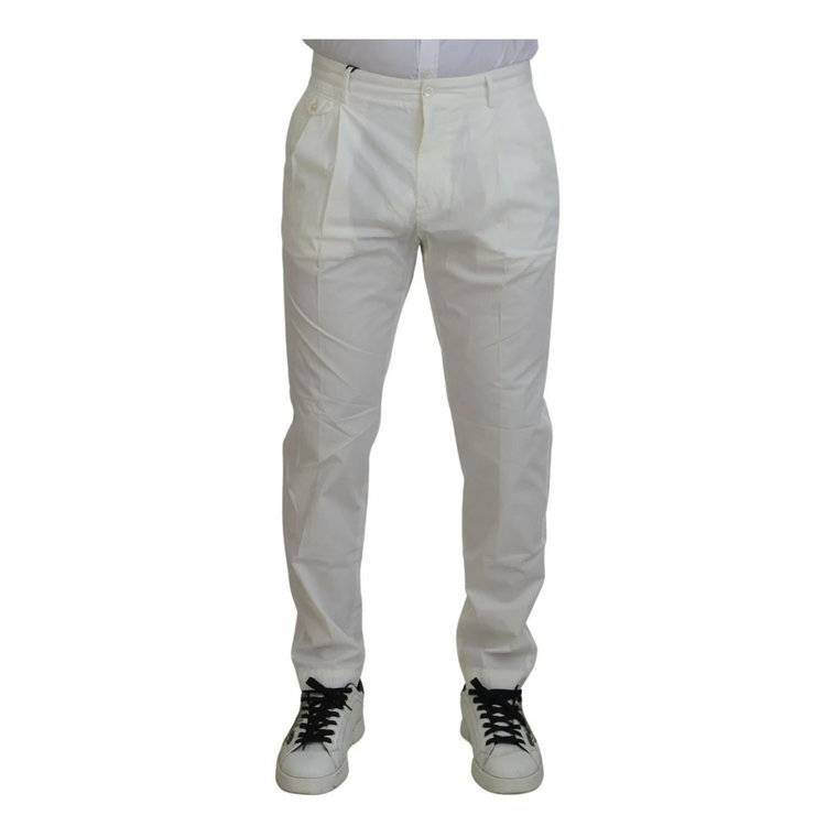 Klasyczne Białe Spodnie Chino z Logo Dolce & Gabbana