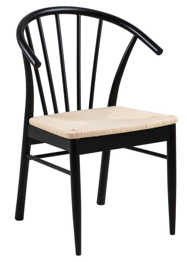 Krzesło z podłokietnikami Cassandra czarne/ naturalne