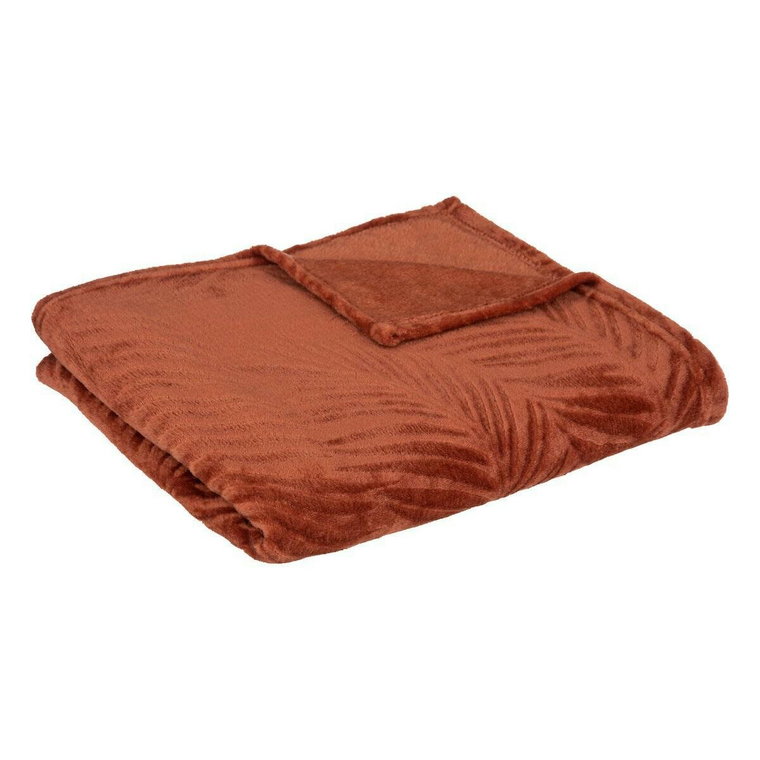 Koc flanelowy Zoa terracotta 150x125cm