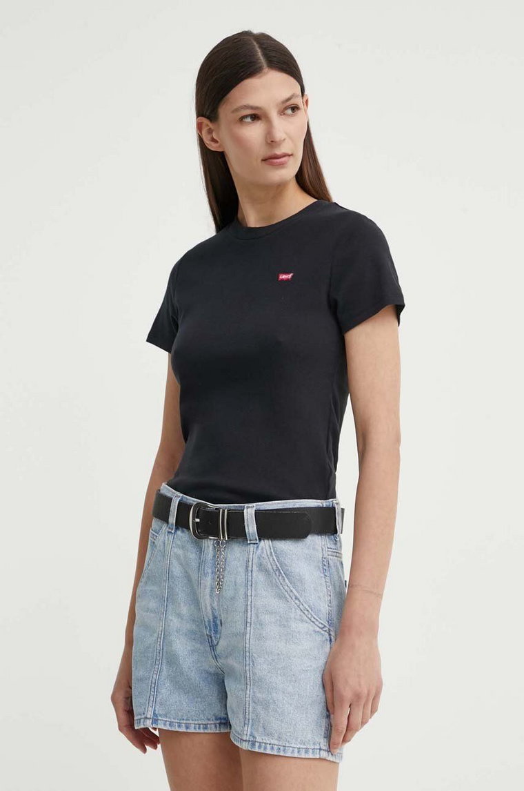 Levi's t-shirt bawełniany damski kolor czarny 000KK