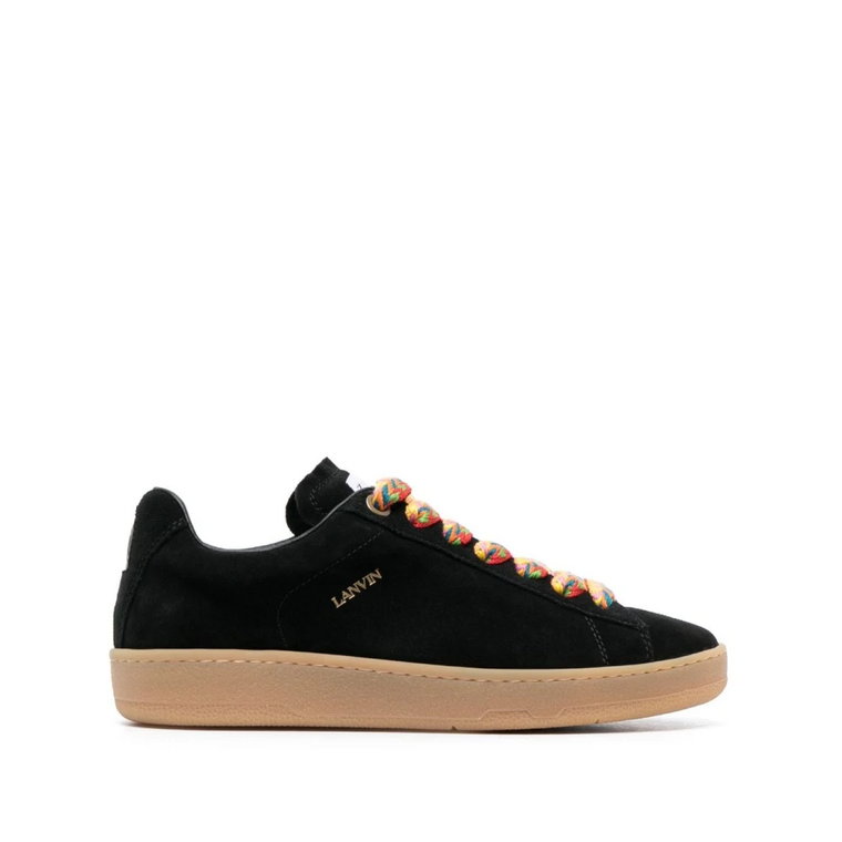 Czarne Lite Curb Zamszowe Sneakersy Lanvin