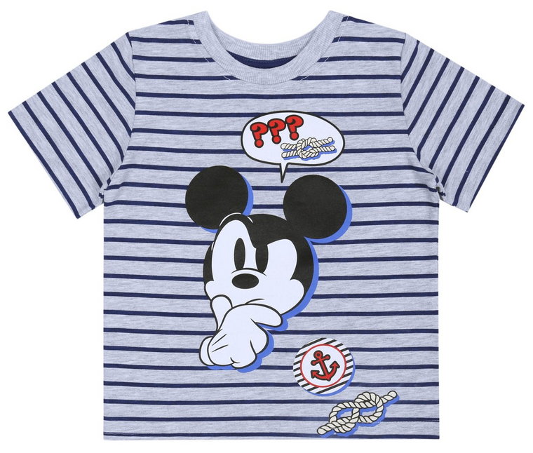 Szara koszulka/t-shirt w paski Myszka Mickey Disney 6 lat 116 cm