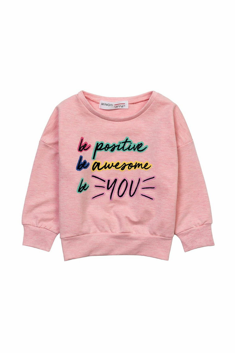 Różowa bluza dla niemowlaka nierozpinana Be positive
