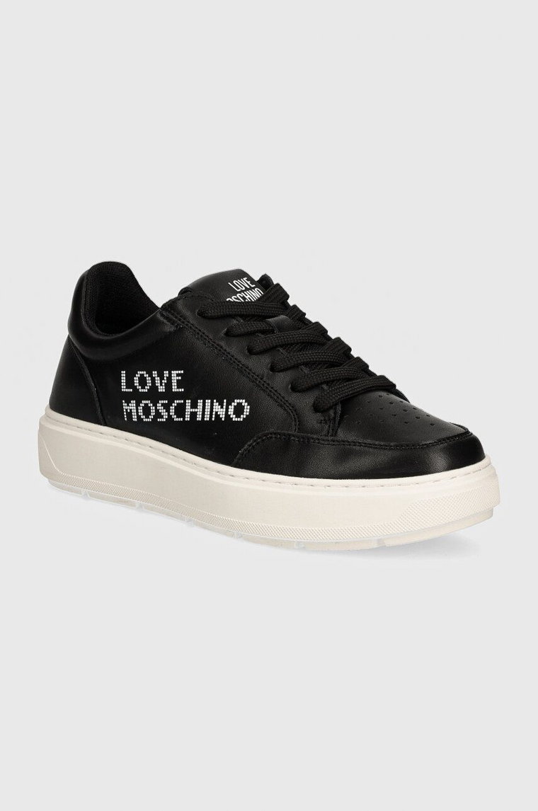 Love Moschino sneakersy skórzane kolor czarny JA15124G1LIA0000