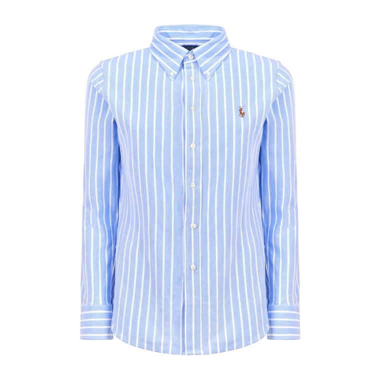 Niebieska Koszula Polo w Paski Polo Ralph Lauren