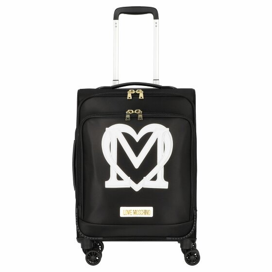 Love Moschino 4 kółka Walizka kabinowy 55 cm black white