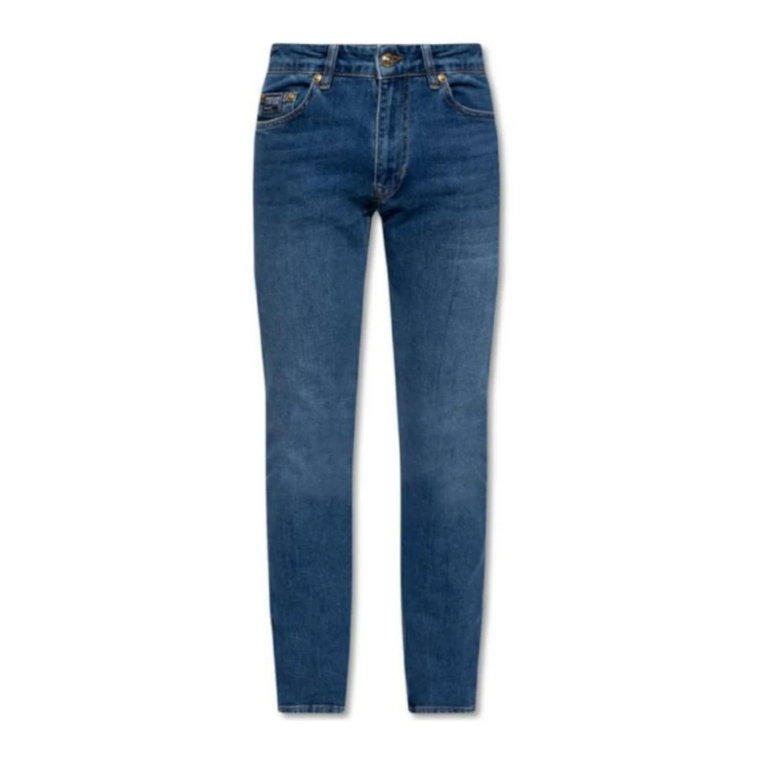 Męskie Spodnie Slim-Fit w Kolorze Niebieskim - Rozmiar 42 Versace Jeans Couture