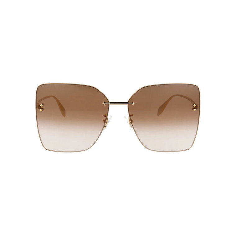 Eleganckie Okulary Przeciwsłoneczne z Metalową Ramką - Am0342S 002 Alexander McQueen