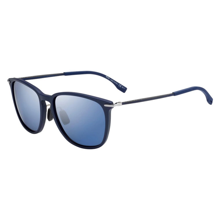 Matowe niebiesko-szare okulary przeciwsłoneczne Hugo Boss