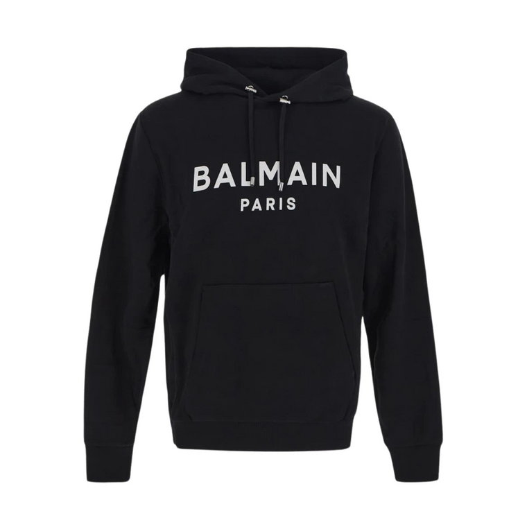 Logo Bawełniany Sweter Balmain