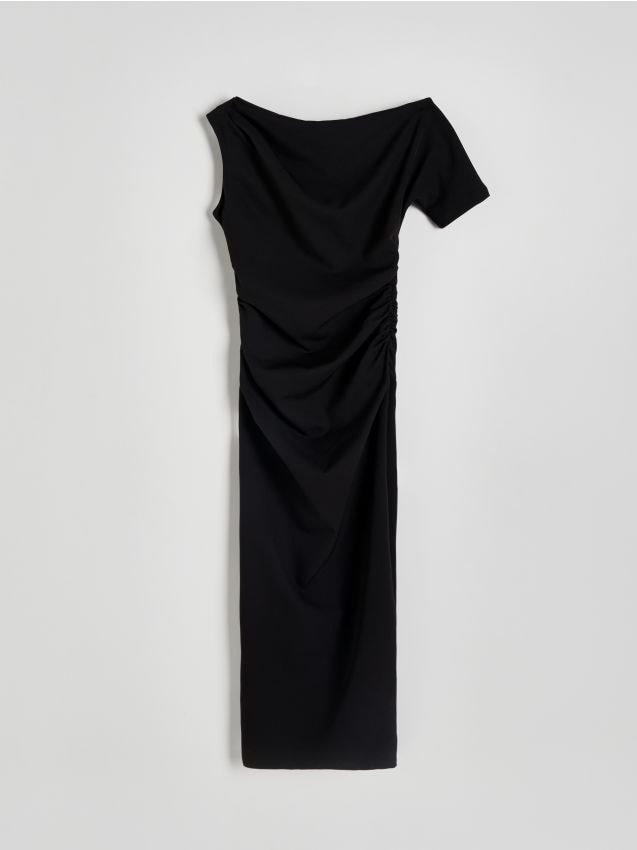 Reserved - Sukienka z drapowaniem - czarny