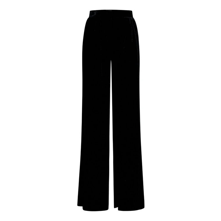 Czarne Spodnie z Wysokim Stanem i Szerokimi Nogawkami Alberta Ferretti