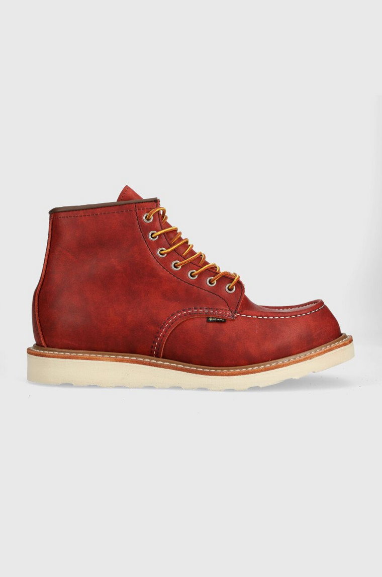 Red Wing buty skórzane Moc Toe męskie kolor czerwony 8864