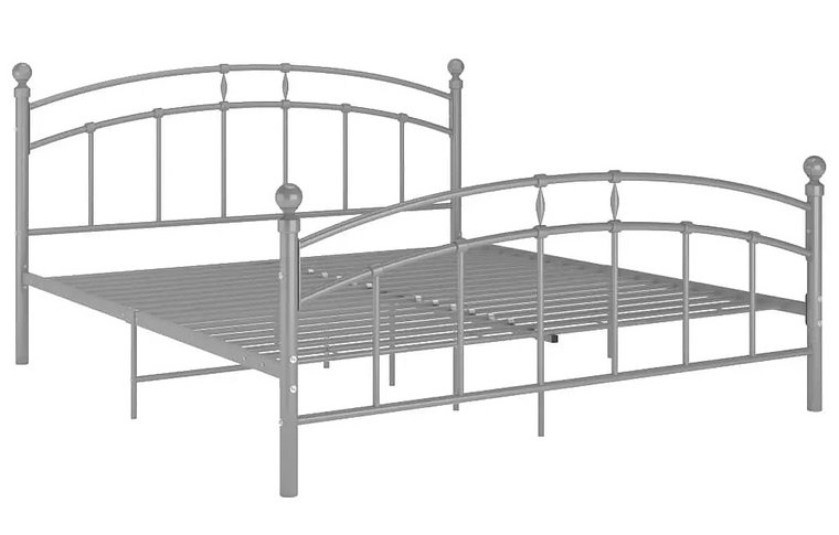 Szare metalowe łóżko w stylu vintage 200x200 cm - Enelox