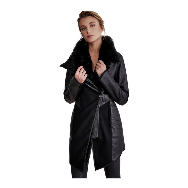 Ariel - Black Shearling Coat Vespucci by VSP